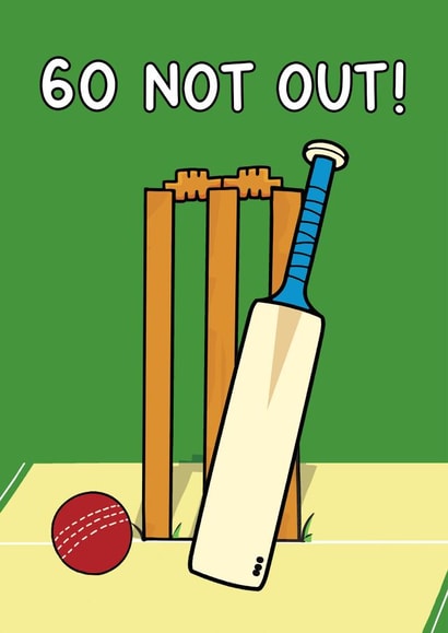 Funny Birthday Card - Cricket - 60th created by Of Life & Lemons Ltd.