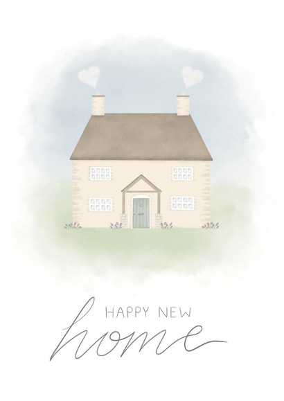 Happy New Home - Watercolour Cotswold Cottage - Housewarming Card created by The Orchard Embroidery Co.
