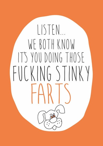 Rude and funny card for him or her from the dog created by Dirty Girtie