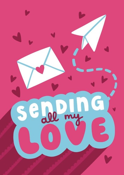 Cute Anniversary Card - Long Distance - Sending All My Love Card! created by Josie Gledhill