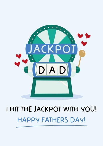 Cute Father's Day Card - For Dad - Hit the Jackpot created by Puns and Needles