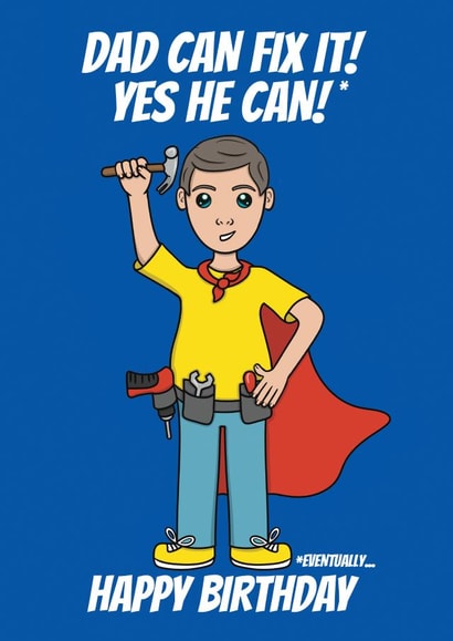 Cheeky Birthday Card - For A DIY Dad - Superhero created by @Cupsie's Creations
