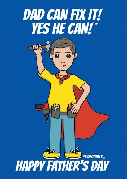 Cheeky Father's Day Card - For A DIY Superhero - Fix it Eventually created by @Cupsie's Creations