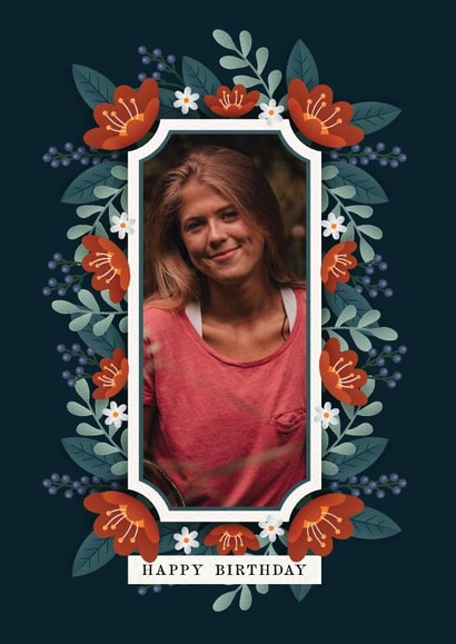 Pretty Birthday Photo Card - For Her - Floral created by WITH LOVE