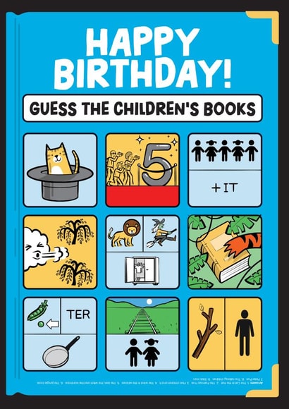 Cute Happy Birthday Card - For Kids - Guess the Children's Books! created by Daniel Benney