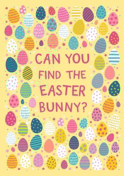 Cute Easter Card - Brainteaser - Can you find the Easter Bunny? created by Pear Tree Press