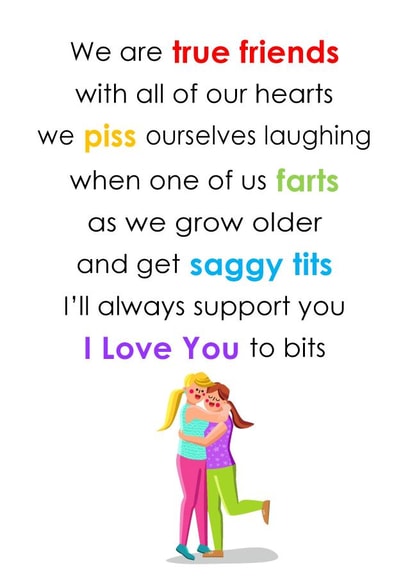 Funny Friend Card for her Birthday or just because created by Unique Word Designs