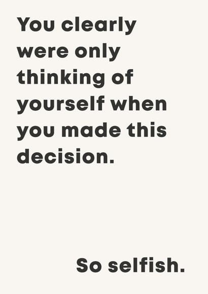 Cheeky New Job Card - Colleague Leaving - Selfish created by Hey Bungalow Designs