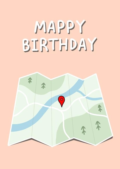 Cute birthday card - unique map themed birthday card for friends and family. created by That Little Map Shop