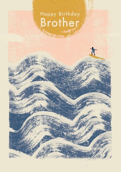 Pretty Birthday Card - Surfing - For Brother created by Rebecca Prinn