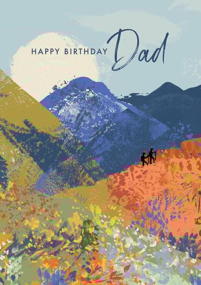 Pretty Birthday Card - Hiking - For Dad created by Rebecca Prinn