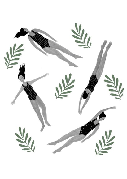 Blank Wild Swimming Card - Birthday Card for Swimmers created by HeatherLucyJ