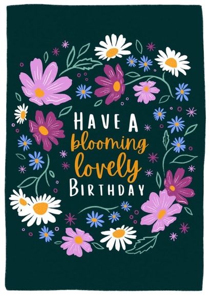 Pretty Birthday Card - Blooming Lovely - Pretty Flowers created by Bethany Illustrations