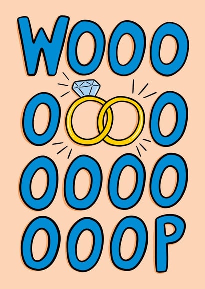 Cute Wedding Card - Woop - Rings created by TeePee Creations