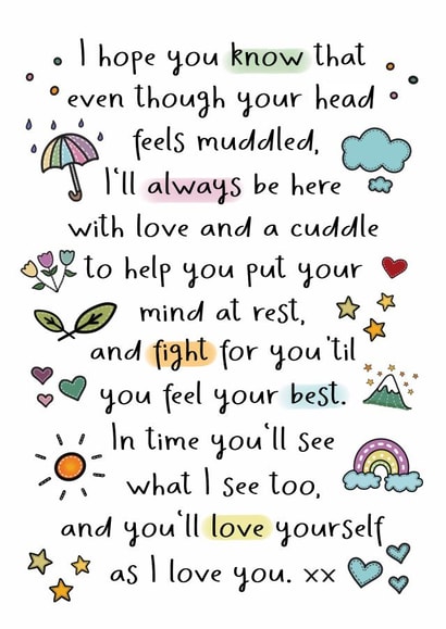 Heartfelt Thinking of You Card - Here For You Poem created by And You Can Quote Me