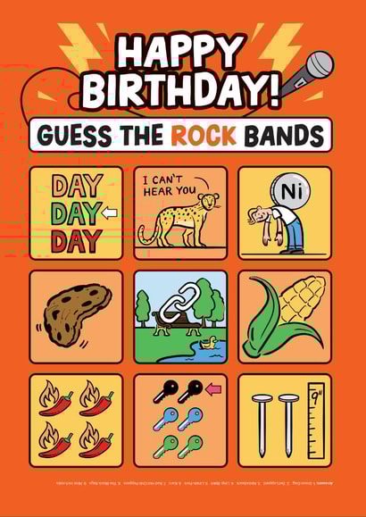 Fun Birthday Card - Guess the Rock Bands - For Rock Music Lover created by Daniel Benney