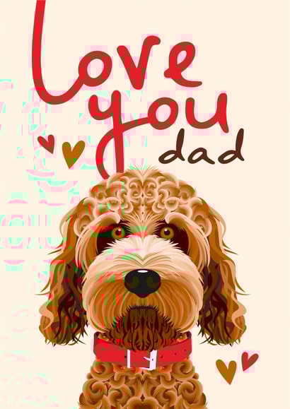 Cute Father's Day Card - From the Dog - Goldendoodle Dog created by Diva Doodle Designs