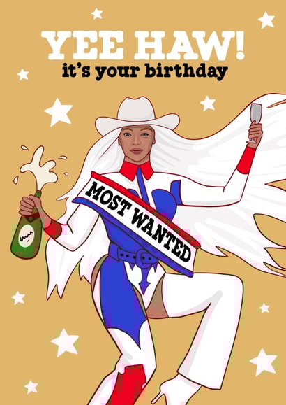Funny Birthday Card - Beyoncé - Cowboy Carter - Country Album - Yee Haw! created by Running with Scissors