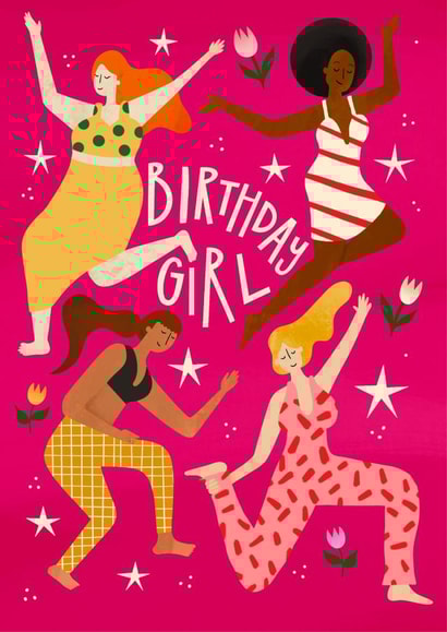 Pretty Birthday Card - Pink Dancing created by AbiGoLucky