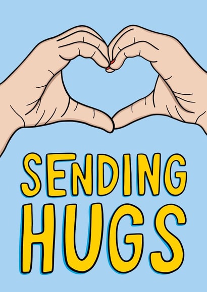 Sending Hugs Card - Heart Hand Symbol Card - Card for Friend created by TeePee Creations