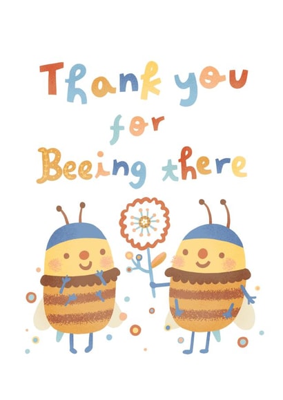 Cute Thank You/Friendship Card - Bee Pun created by Miss NoProblem