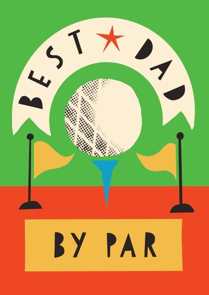 Pretty Father's Day Card - Best Dad Golf created by AbiGoLucky