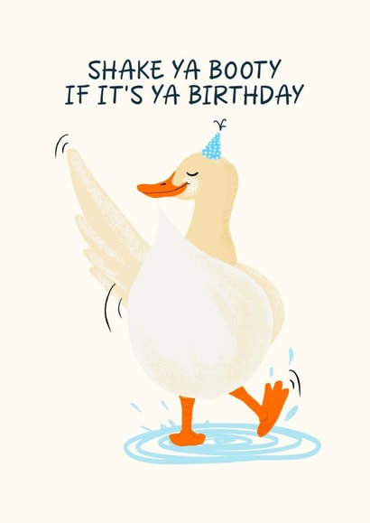 Cute Birthday - Dancing Duck Card - Shake ya booty created by ellavation studio