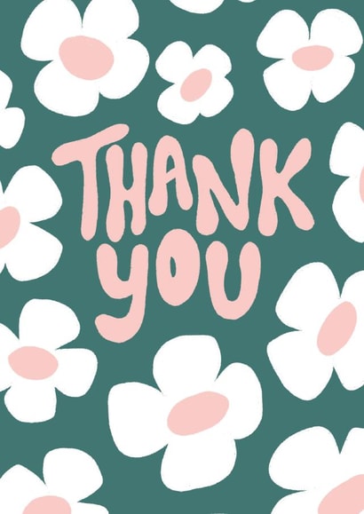 Retro Thank You Card - Floral Blooms created by Amberleigh Adoff