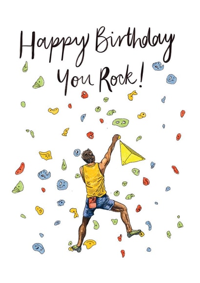 Fun Birthday Card - Rock Climbing created by Discover and Draw