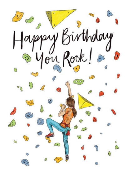 Fun Birthday Card - Rock Climber created by Discover and Draw