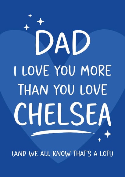 Funny Father's Day Card - Football - Chelsea - From the Kids created by Tiger Feet Creations