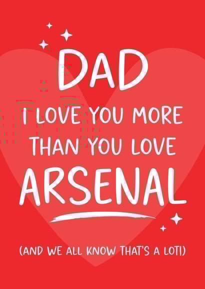 Funny Father's Day Card - Arsenal Football Club created by Tiger Feet Creations