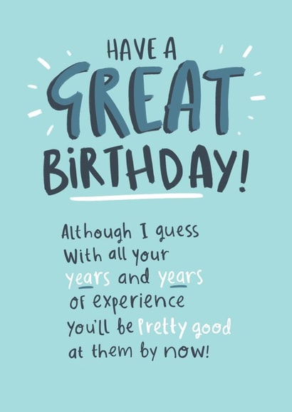 Cheeky Birthday Card - Years And Years Of Experience created by Pink wink