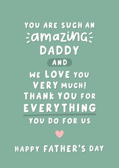 Heartfelt Father's Day Card - Amazing Daddy - Thank You created by Fliss Muir