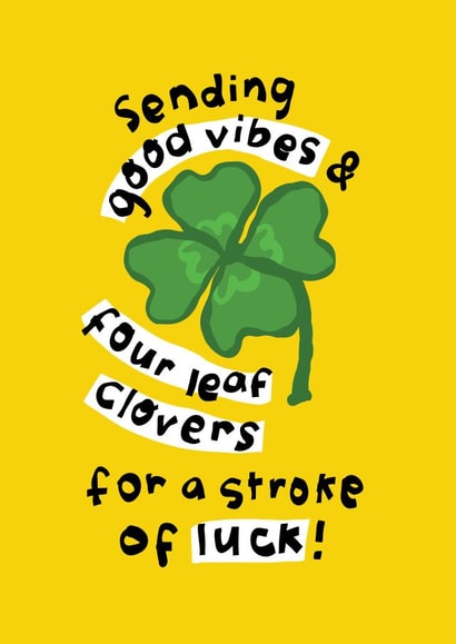 Heartfelt Good Luck Card - Four Leaf Clover - Sending Good Vibes created by The Playful Indian