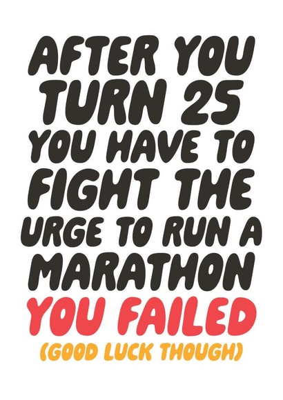 Cheeky Good Luck Card - Marathon - Fighting the Urge created by Studio Doodles