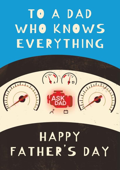 Funny Father's Day Card - Car Dashboard - For a Dad Who Knows Everything created by Vallely Studios