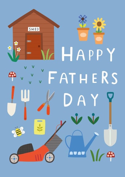 Cute Father's Day Card - Gardening Tools created by Sally Payne Design