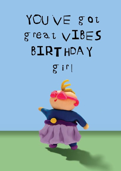 Cute birthday card for your vibing friend. created by CHARLOTTE WEBB UK