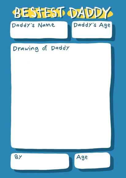Cute Fathers Day Card - Bestest Daddy - Make Your Own Card created by Nicola Watson
