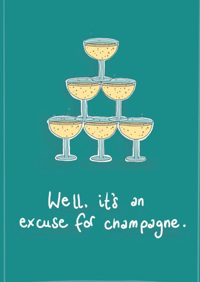 Champagne celebration card for anyone and any occasion. created by Sarah Symonds | Townhouse Creative