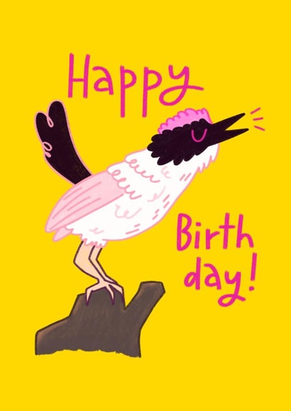 Happy Birth day! Little birdie wren card created by Weird Is The Best