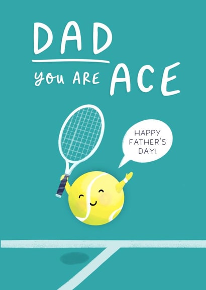 Cute Father’s Day Card - Ace Pun - Tennis created by Painted Parasol Studio