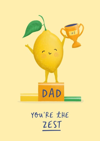 Cute Father’s Day Card - Lemon Pun - You’re The Zest created by Painted Parasol Studio