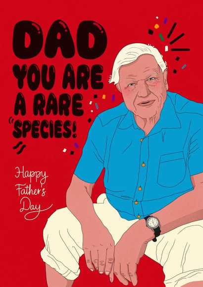 Pretty Father's Day Card - for Dad - 'Eco Legend' - A Rare Species created by Kasia Cards