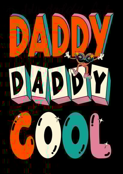 Retro Father’s Day Card - Daddy, daddy Cool - 70s - Boney M created by Kasia Cards