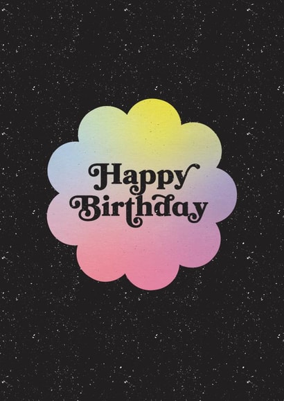 Retro Gradient Happy Birthday Card created by Pretty Post