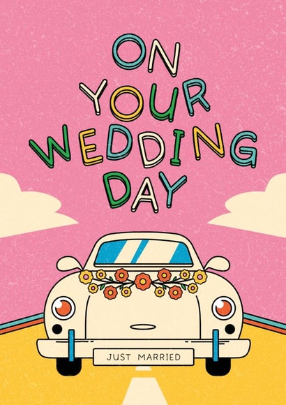 Retro Wedding Day Card - For Newlyweds - For Bride and Groom created by BYANIKA