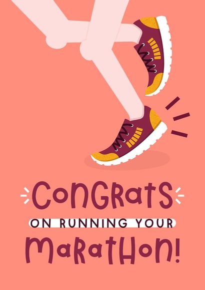Fun Congratulations Card - 26.2 Miles Run - Marathon created by Joanne Hawker