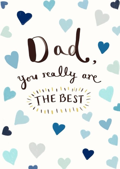 Pretty Father's Day Card - Best Dad created by Love Lucy Illustration